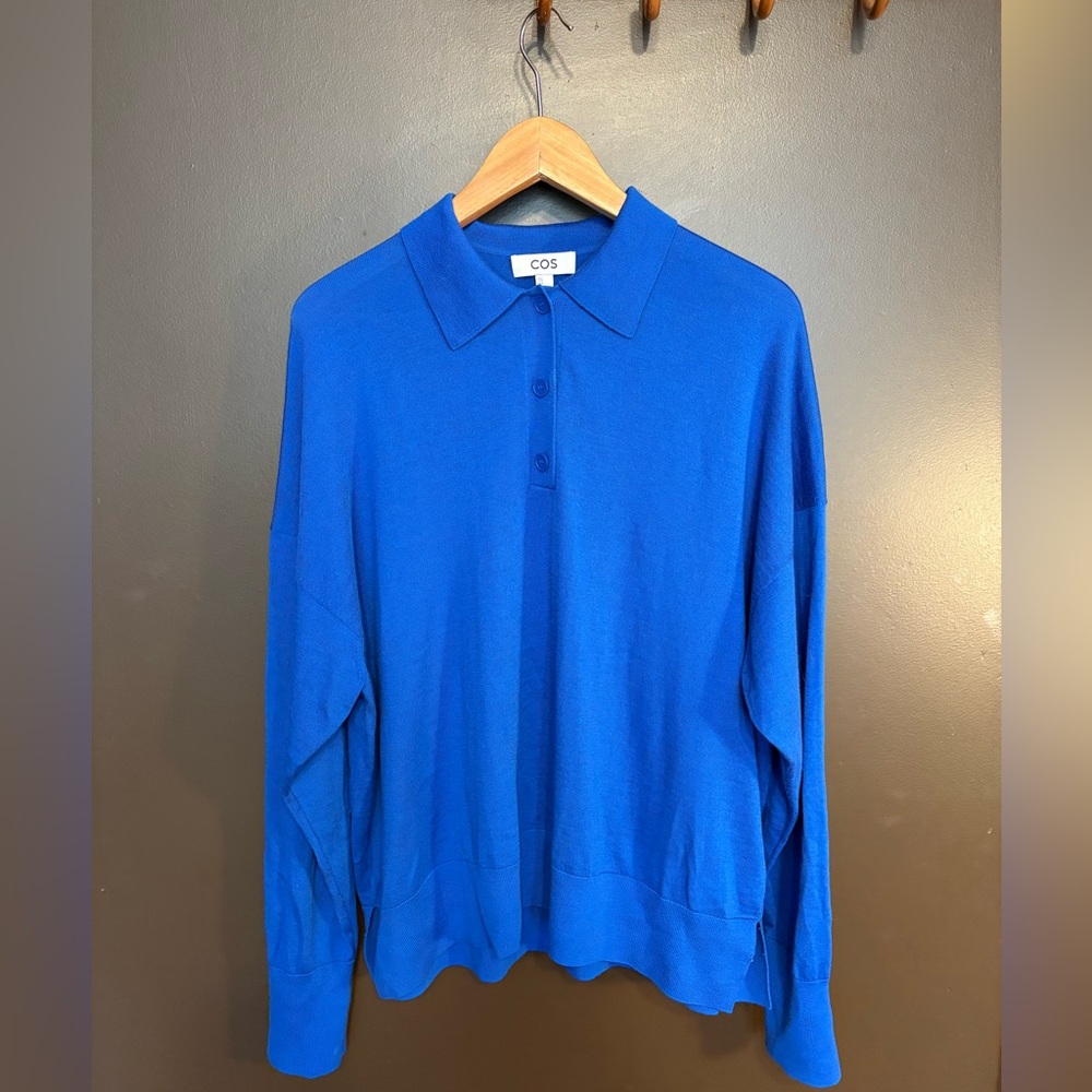 COS Blue Polo Sweater M